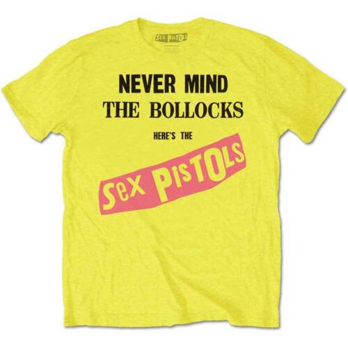 Sex Pistols T Shirt Never Mind The Bollocks Official Album Cover Punk Yellow New - Picture 5 of 10