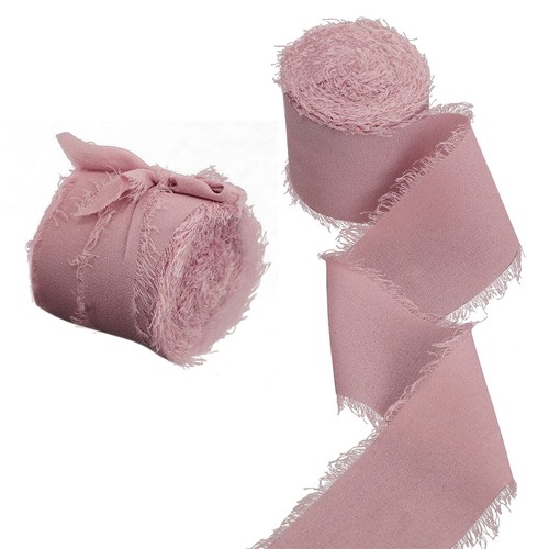 5yds Chiffon Ribbon Raw Frayed Edge Chiffon Silk Fringe Ribbon DIY Packages Prop - Picture 18 of 20