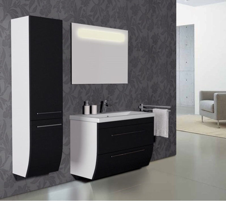 CG Bagno Seta 1000mm nero bianco doppio cassetto cassetto cassetto Vanity lavabo unità con lavello 243aa1 CG Bagno Seta 1000mm nero bianco doppio cassetto cassetto cassetto Vanity lavabo unità con lavello 243aa1