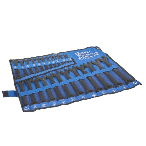 SET CHIAVI COMBINATE STELLA E FISSA 25pz 6-32mm ACCIAIO Cr-V NERE GEKO G11261 - Foto 2 di 5