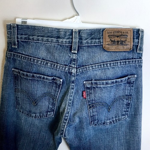 Levis 511 Skinny Jean Women Sz 12 Regular 26x26.5 MidRise 9in Blue Denim Red Tab - Picture 2 of 12