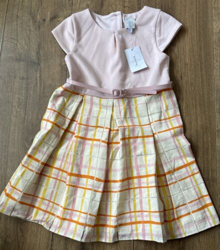 Girls Jasper Conran Pink & Yellow Summer Dress Age 4-5 Years Brand New Holiday