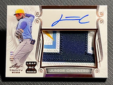 2023 Leaf Trinity AWESOME !! WORN PATCH ROOKIE AUTO Junior Caminero 42/99