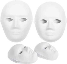 14 Pack White Plain Masks Paintable Art Masks for Masquerade Halloween Party