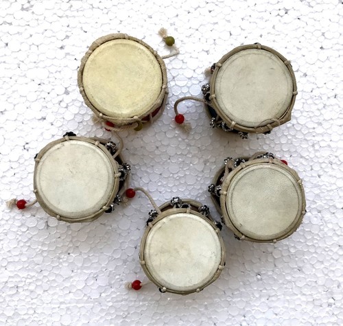 Small Shiv Damru set of 5 Damroo for Temple or for Gift Madari Damru - Picture 6 of 6
