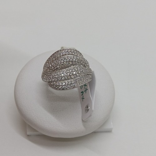 ANELLO DA DONNA N.12 CON PAVE' DI ZIRCONI IN ORO BIANCO 18KT 4 GRAMMI (1608) - Foto 9 di 14