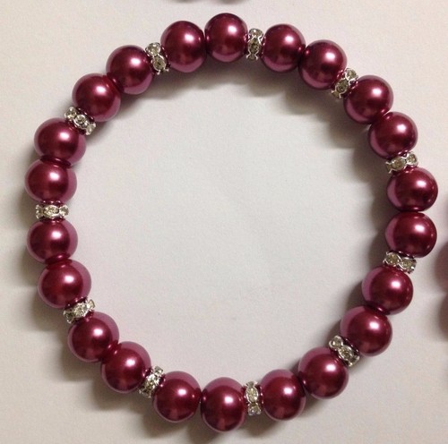 Preciosas NUEVAS Pulseras Elásticas de Cristal con Cuentas de Perlas de Vidrio Multicolor 8mm- Elige - Imagen 20 de 25