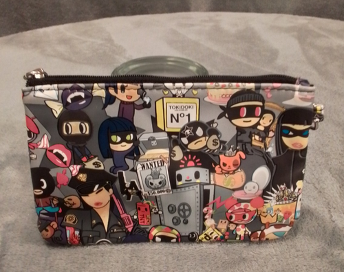 Tokidoki Raub Make-up Geldbörse klein gekreuzte Knochen Herz Reißverschluss Etui süß - Bild 3 von 11