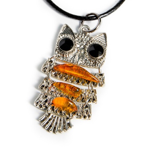 Genuine Baltic Amber Necklace, Owl Pendant - Handmade Polished Amber, Unisex - Picture 8 of 17