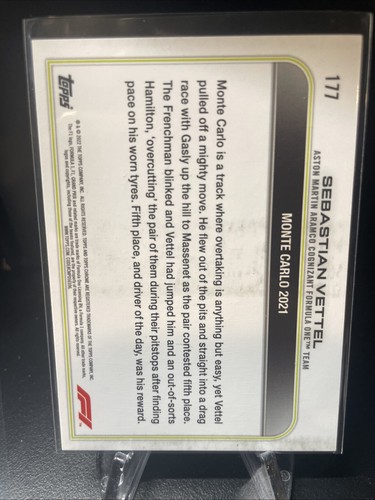 2022 Topps Chrome Formula 1 F1 #177 Sebastian Vettel Aston Martin racing card - Picture 4 of 4