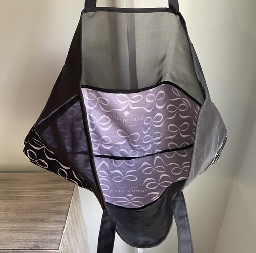 Kate Spade New York Shopper Extra Large Foldable Shopping Tote Black Fashion - Picture 3 of 3