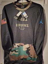 Nike Jordan UCLA Bruins Football Jumpman Sweater USA Flag Black Camo Men' Medium