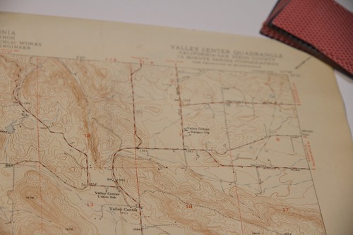 VALLEY CENTER Quadrangle CA USGS Topographic Map 1949 Vintage 27x22 - Picture 9 of 15