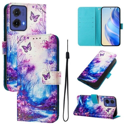 For Motorola G85 G75 G84 G54 G34 Edge 50 Painted Leather Flip Case Wallet Cover - Picture 81 of 154