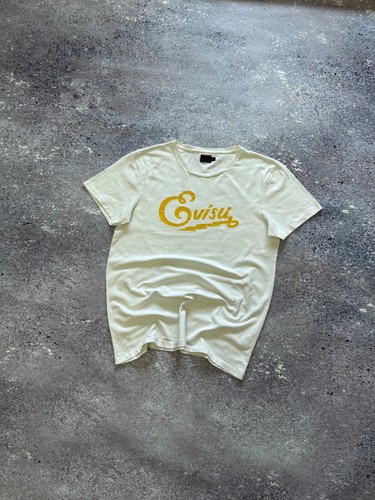 Evisu T Shirt White Logo Lightning Japanese Osaka Mens M-L - Picture 3 of 12