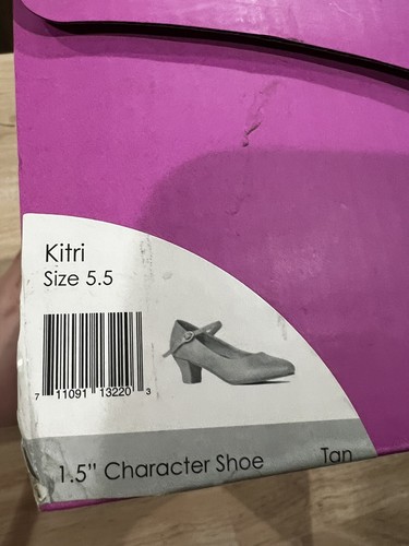 Russian Pointe Kitri 1.5” Character Shoes Size 5.5 Tan NIB Dance Heel Strap - Picture 5 of 5