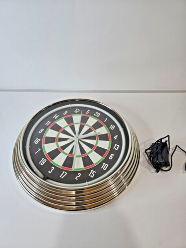 Neon Dart Board Large Clock - Picture 4 of 6
