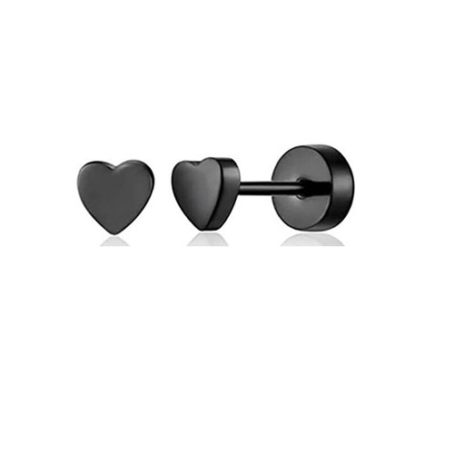 1Pair Black Earrings Stainless Steel Zircon Imitation Pearl Ear Stud Flat Back - Picture 3 of 49