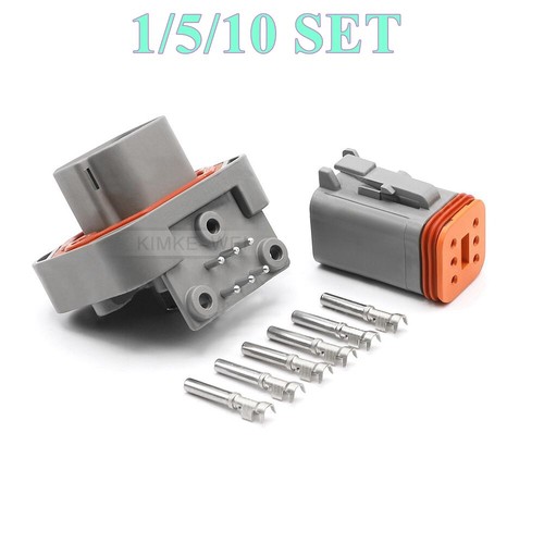 6 Pin Deutsch DT13/06 Series PCB Panel Male&Female Connector Kit DT13-6P/DT06-6S - Picture 1 of 4