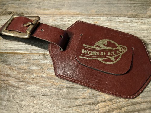 Nice Vintage World Class Faux Leather Luggage Tag - Picture 1 of 3