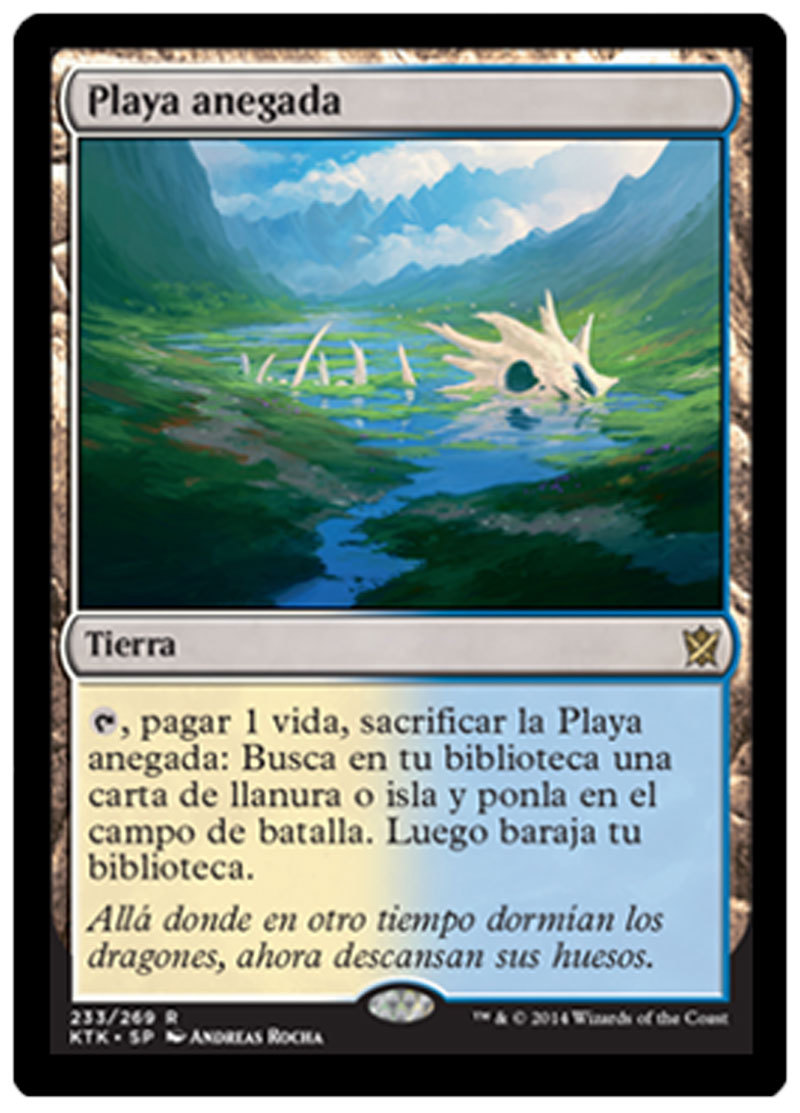FOIL SPANISH Flooded Strand Khans of Tarkir MTG UNPLAYED MINT playa Anegada FOIL SPANISH Flooded Strand Khans of Tarkir MTG UNPLAYED MINT playa Anegada