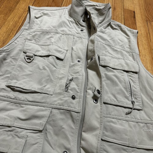 Columbia Titanium Omni-Dry Khaki Vest Jacket Outdoors Fishing Mens L Gorpcore - Picture 4 of 12