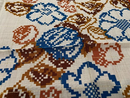 Vintage Jeanne Lanvin Paris Laine Soie Schal abstrakt Pixel Blumen groß 33" x 33" - Bild 6 von 18