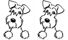 Schnauzer Outline - Black Vinyl Graphic Decal Car Truck Windows Laptop Notebook
