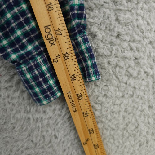 Vineyard Vines Shirt Boys Small 8-10 Blue Green Plaid Whale Flannel Button Down - Picture 8 of 14