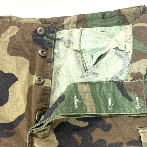 USGI Combat Trousers Men Large Woodland Camo Button Fly Military Cargo Pants - Picture 5 of 14
