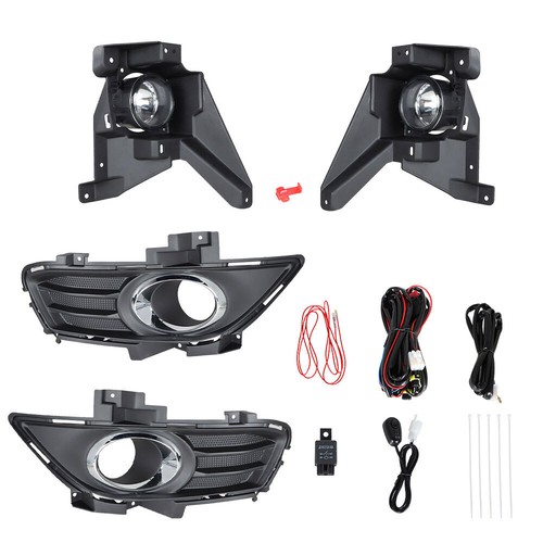 Fit For 2013-2016 Ford Fusion Left & Right Side Bumper Fog Lights w/Switch Lamps - Picture 2 of 12