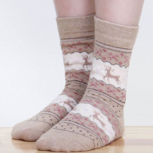 Christmas Socks Lady Nordic Deer Pattern Comfort Xmas Ankle Socks 1/3/5 Pairs✧ - Picture 13 of 16