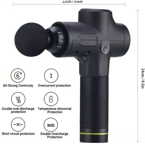 Massage Gun, Hand Held Deep Tissue Muscle Massager-Black - Picture 4 of 5