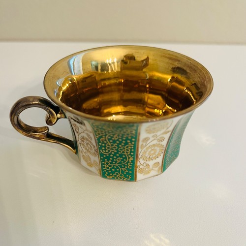 Winterling Bavaria Germany Porcelain Gold, Green, White Teacup & Saucer VTG READ - Picture 6 of 12