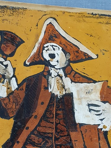 Town Crier gemischte Medien auf Karte Original Kunstwerk c1955 - Bild 2 von 8