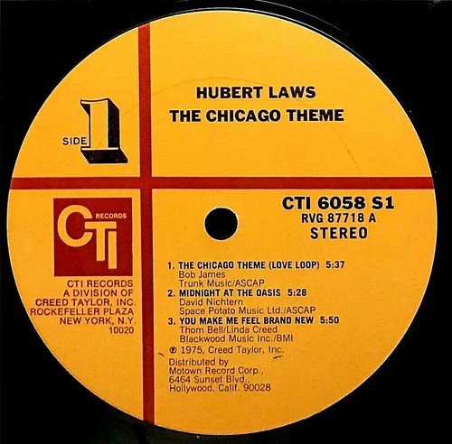 HUBERT LAWS "The Chicago Theme" Vinyl LP - 1975 CTI 6058 S1 [RVG] - EX / VG+ - Picture 5 of 6