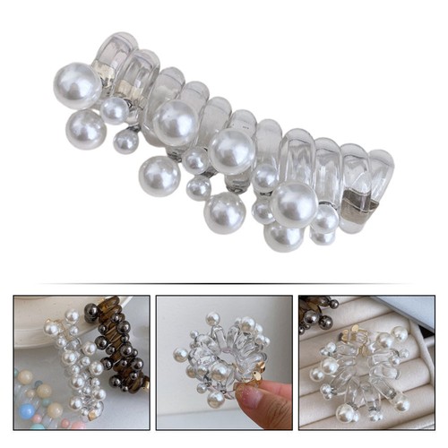 Cravatta per capelli elastica a spirale fascia per capelli con perline supporto coda di cavallo per donna - Foto 8 di 14