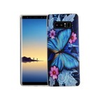 Handy Hülle für Samsung Galaxy Note 8 Schmetterling Blau Tasche Case Cover Slim