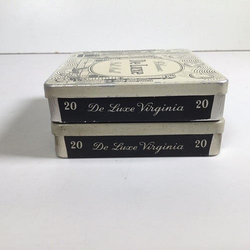 Two Vintage Rothmans Pall Mall De Luxe Virginia Cigarette Tin 8.5 x 7.5cm - Picture 4 of 15