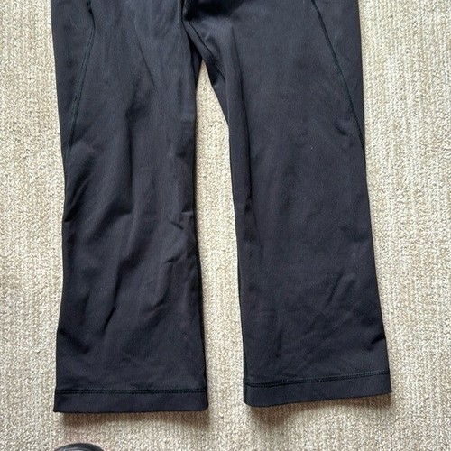 Lululemon Gather & Crow Crop Woman's Size 6 Black Stretch Yoga Leggings - Picture 5 of 13