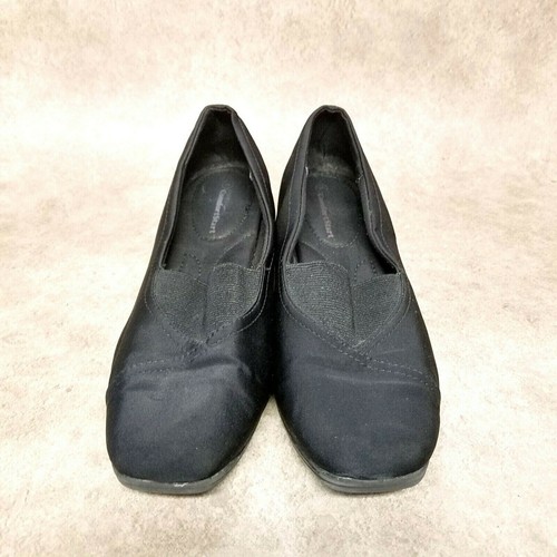 George Womens Size 8 Black Slip On 2.5" Wedge Heels - Picture 3 of 9
