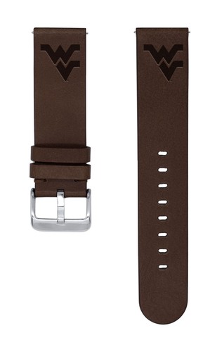 Correa de reloj de cuero West Virginia Mountaineers para reloj Samsung Galaxy - Imagen 8 de 10
