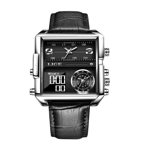 Luxury Mens Watches Square Digital Sports Quartz Wrist Watch for Men Waterproof - Picture 18 of 22
