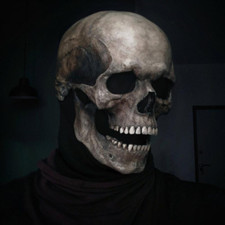 Halloween Skull Mask Full Head Helmet With Movable Jaw Horror Party US Shipping