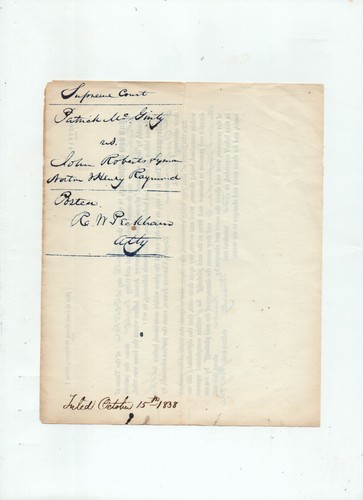 1838 New York Court document -- Congressman Rufus W. Peckham (1809-1873) - Picture 4 of 6