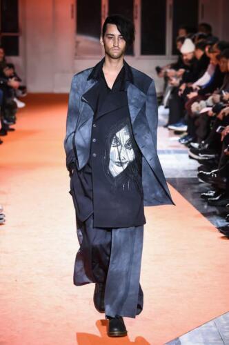 Yohji Yamamoto 18aw setup uneven dyeing embroidery from Japan