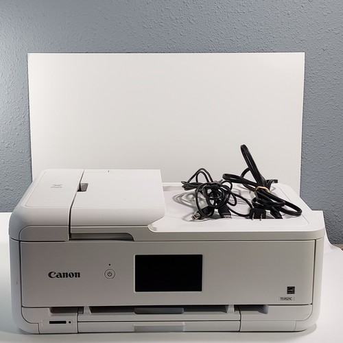 Canon PIXMA TS9521C All-in-One Inkjet Printer (White) Tested Working w/ Cords - Picture 10 of 18