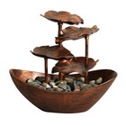 Creative Ingot Lotus Leaf Flowing Water Tabletop Fountain with LED Night Light