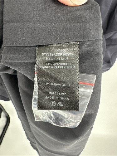 Abito donna ASTR slip taglia XS Zola seta corpetto fumè lunghezza media blu navy NUOVO - Foto 11 di 11