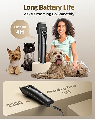 Dog Clippers for Grooming Doodles Poodles Thick Curly Hair,Low Noise Heavy - Picture 4 of 7
